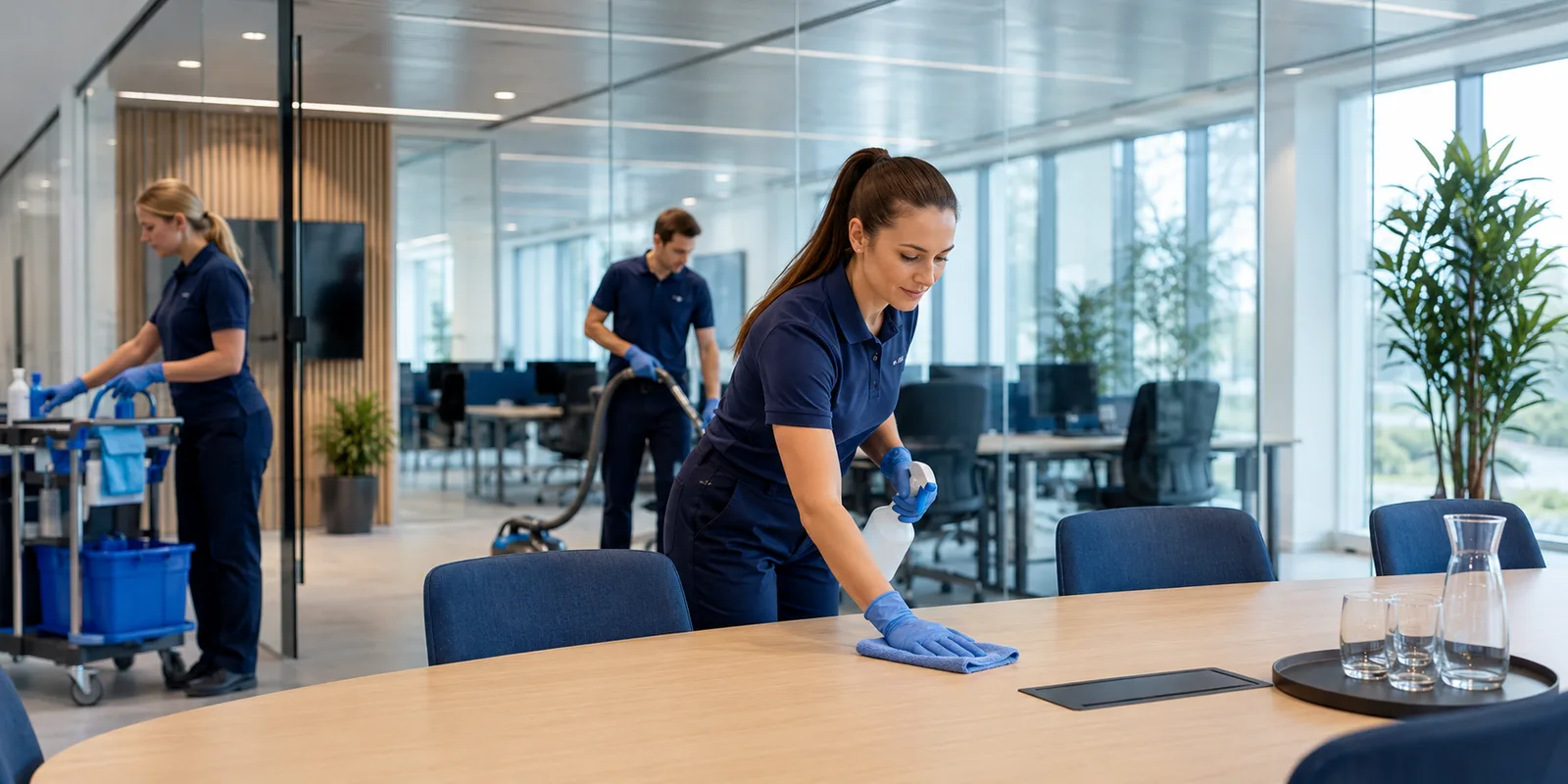 Vaste schoonmaakploeg van Claritas aan het werk in industriële omgeving