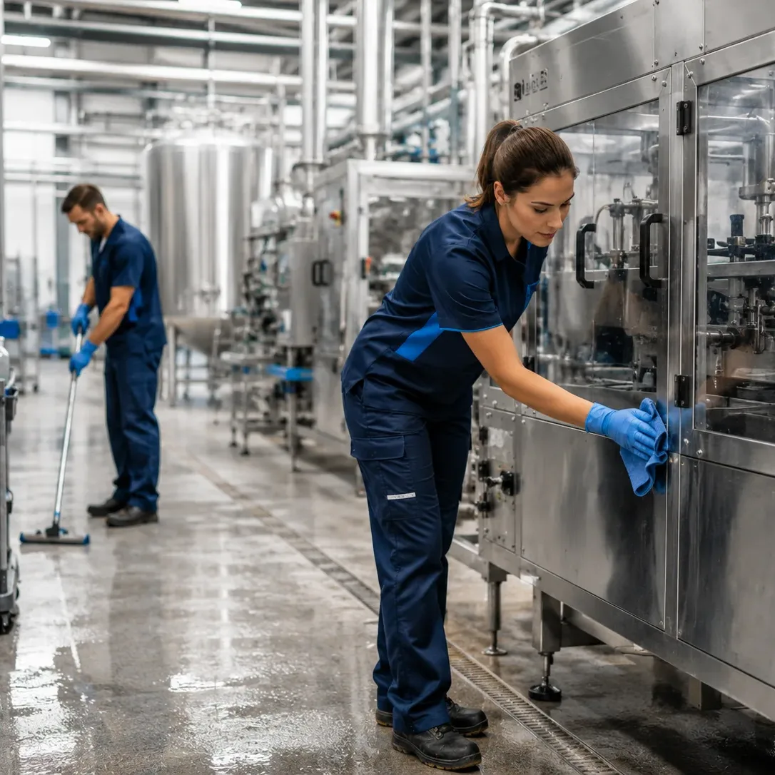 Industriële reiniging van productieomgeving door Claritas specialistische reinigingsdienst