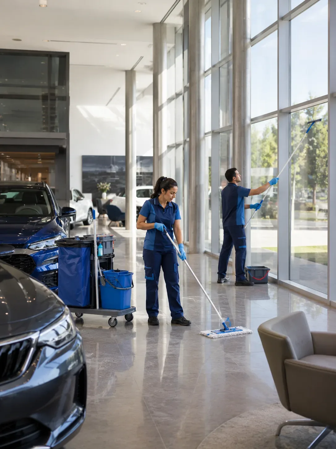 Schoonmaakproject Claritas – showroom autodealerschap Nijmegen ramenreiniging
